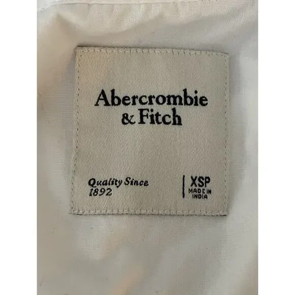 Abercrombie & Fitch White Shirt Dress XS Petite Button Front Casual - Picture 6 of 7